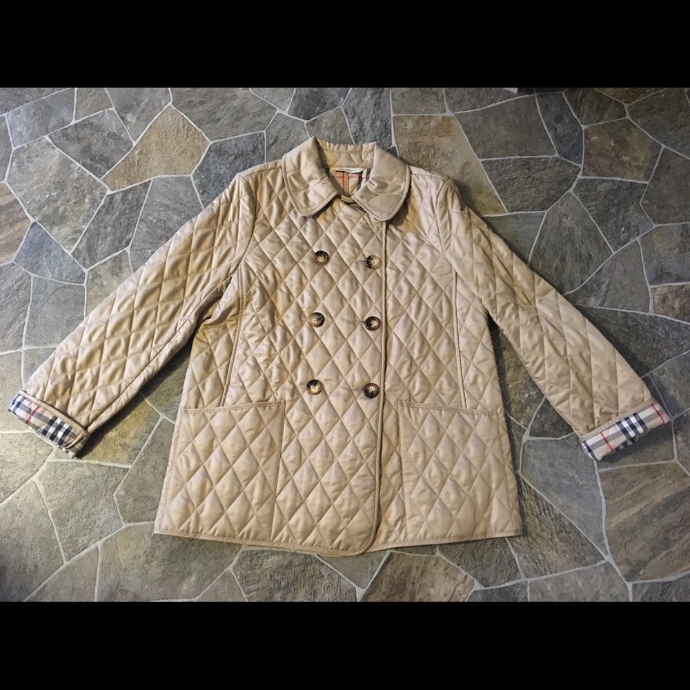 NWOT Burberry Quilted Jacket Double Breasted Large